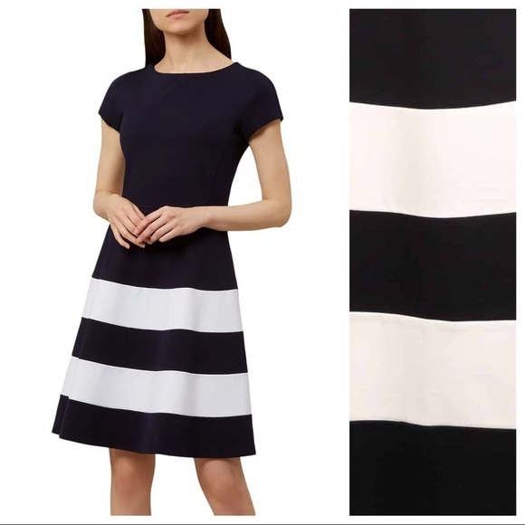 NWT. Hobbs Lizzie Jersey Colourbloock Dress Size 2 - Picture 3 of 10